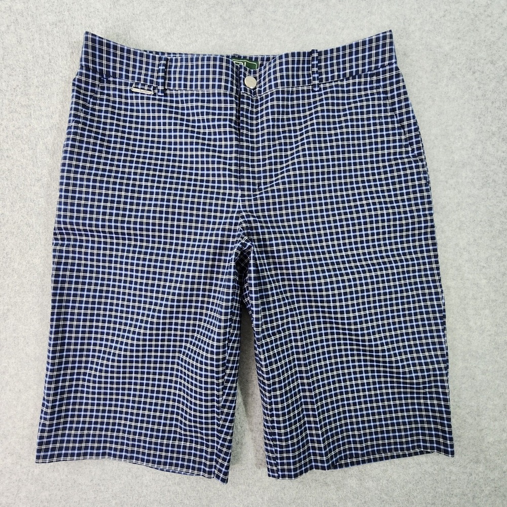 Lauren Ralph Lauren Active Womens Size 10 Blue Check Plaid Bermuda‎ Shorts 32x12
